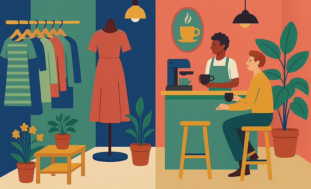 Shop mit Café? Oder Fashion mit Accessoires?